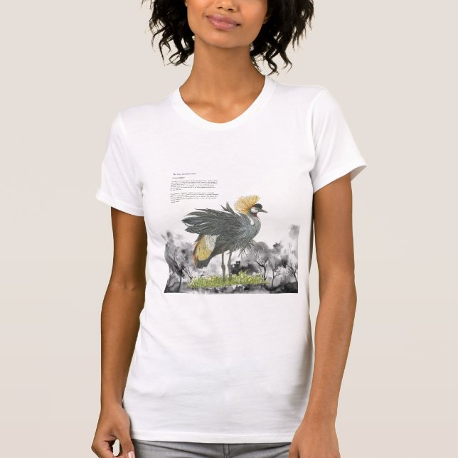 T-shirt Graceful Grace peinte à la main grise couronnée gr (Devant)