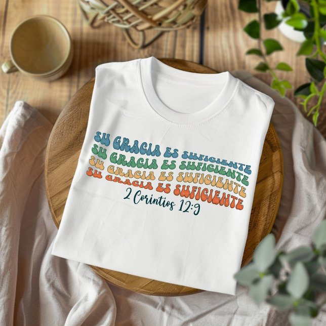 T-shirt Gracia Es Suficiente Perturbée Espagnol Chrétien (Créateur téléchargé)
