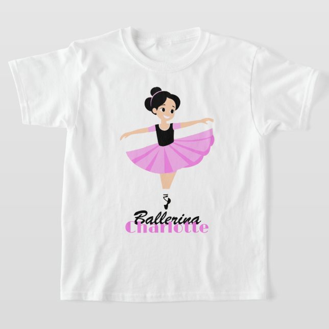 T-shirt Gracieuse Happy Soft Pink Ballerina personnalisée (Poser)