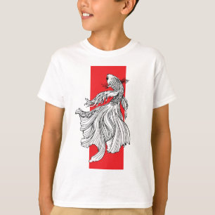 T-shirt Gracity Betta Fish Line Art - minimaliste japonais