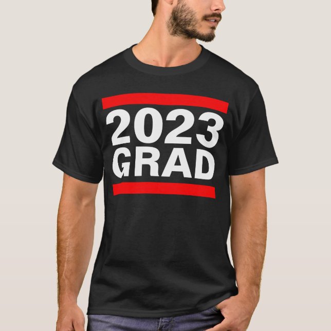 T-shirt Grad 2023 Noir Rouge Blanc Cool Blocage (Devant)