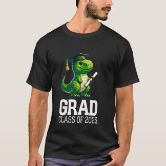 T-shirt Grad Class Of 2025 Funny T-rex Dinosaur Graduation