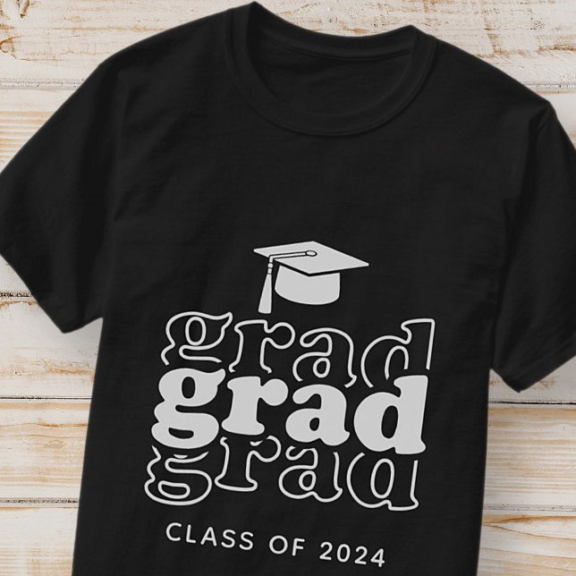 T-shirt Grad Classe de 20XX Noir & Blanc Graduation Modern (Créateur téléchargé)