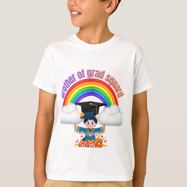 T-shirt Grad Squad 2026 Rainbow Graduation Family Matching (Devant)