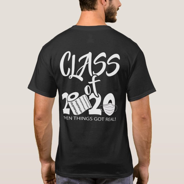 T-shirt Grad Straight Outta Quarantine - Classe de 2020 (Dos)