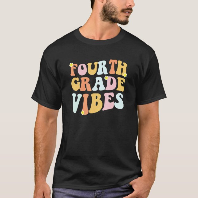 T-shirt Grade 4 Teachers  Students   Hippie Fourth Grade V (Devant)