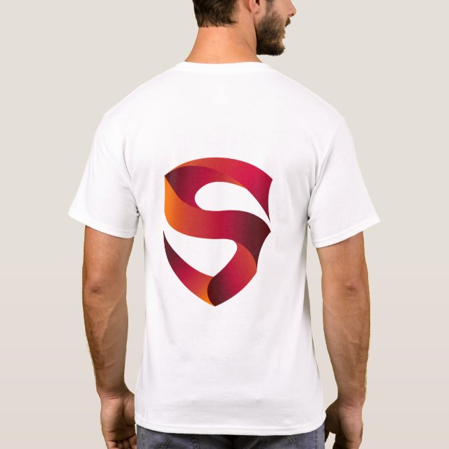 T-shirt Gradient Ribbon S Logo – Modern Monogram Design (Dos)