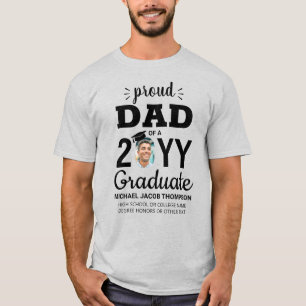 T-shirt Graduate Photo Graduate Classe Année Fier Papa