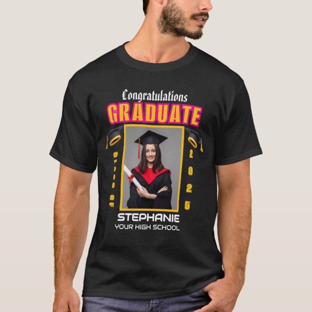 T-shirt Graduate Photo Graduation Félicitations sur mesure (Devant)