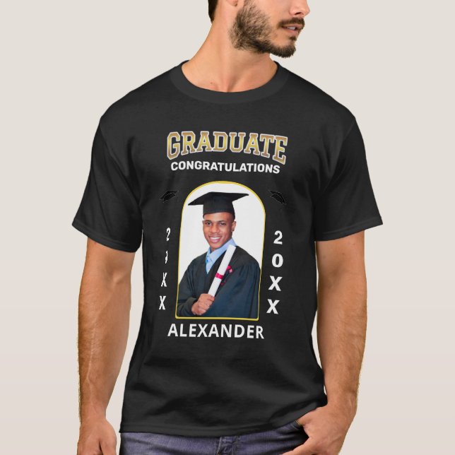 T-shirt Graduate Photo Graduation Félicitations sur mesure (Devant)