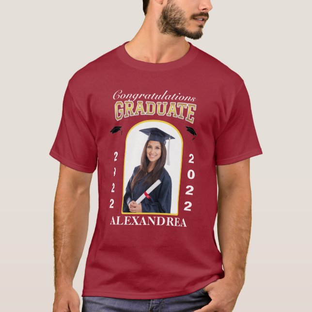 T-shirt Graduate Photo Graduation Félicitations sur mesure (Devant)