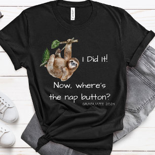 T-shirt Graduate Sloth School University Graduation 2025