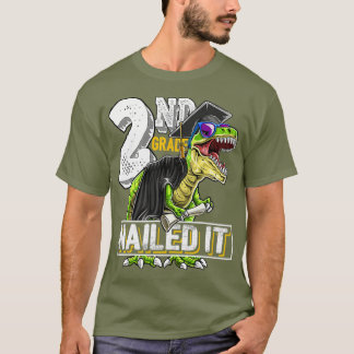 T-shirt Graduation de 2e année Nail It T Rex Dinosaur