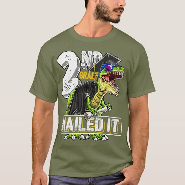 T-shirt Graduation de 2e année Nail It T Rex Dinosaur (Devant)