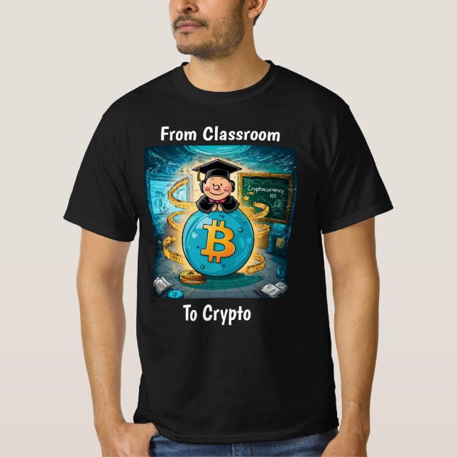 T-shirt Graduation de crypto-monnaie Noir personnalisé (Devant)