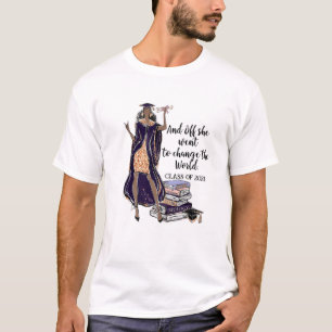 T-shirt Graduation De Fille Noire 2021 Elle Est Allé Chang