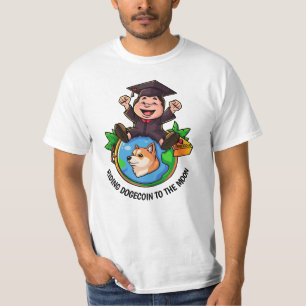 T-shirt Graduation Dogecoin Blanc personnalisé