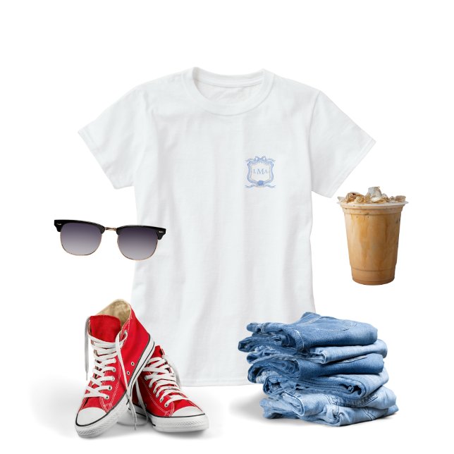 T-shirt Graduation du monogramme de Preppy Wedgewood (Créateur téléchargé)