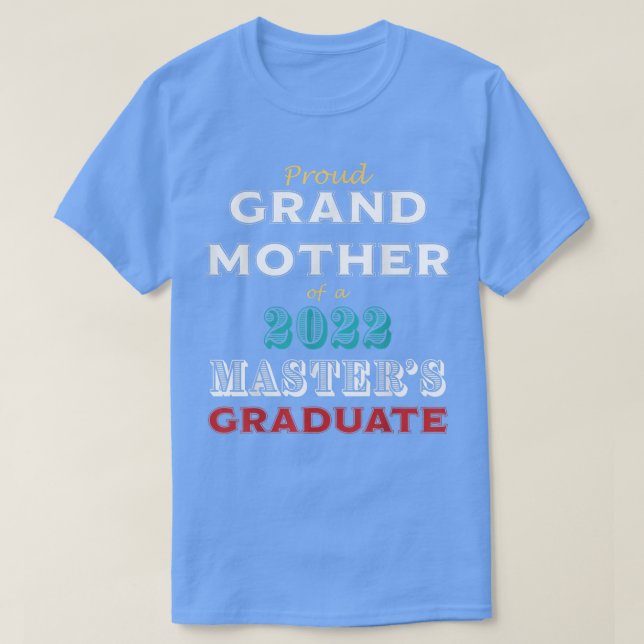 T-shirt Graduation Fière Grand-mère d'une maîtrise Diplômé (Design devant)