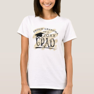 T-shirt Graduation FIÈRE GRANDMA D'UN GRAD Black Gold