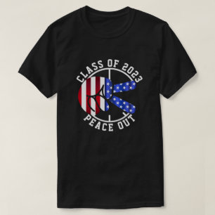 T-shirt Graduation Graduate Peace Out Classe De 2025 Noir