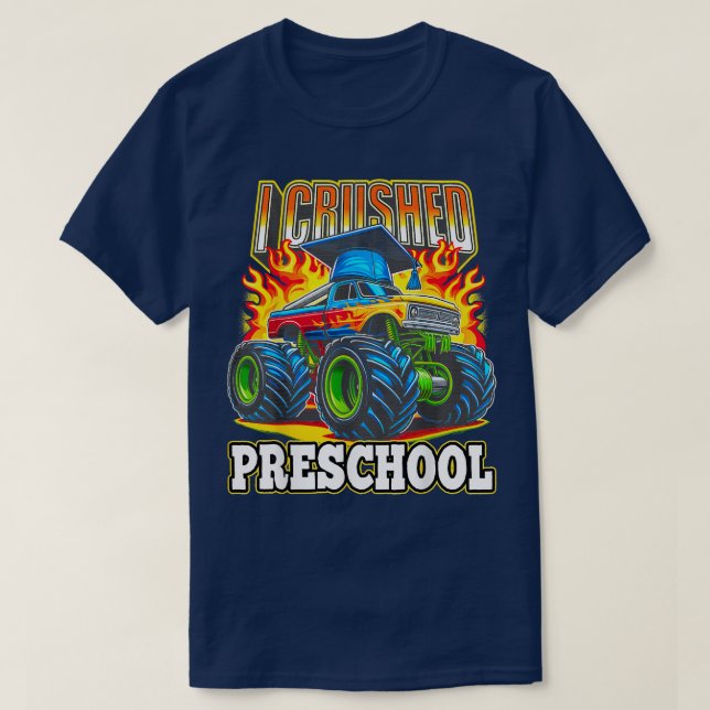 T-shirt Graduation Preschool Monster Camion Garçons J'ai é (Design devant)