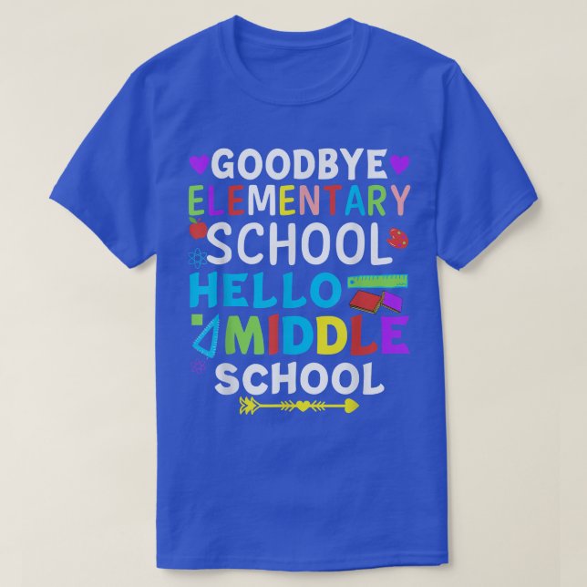 T-shirt Graduation Shirt for 5th Grader Goodbye Hello Midd (Design devant)
