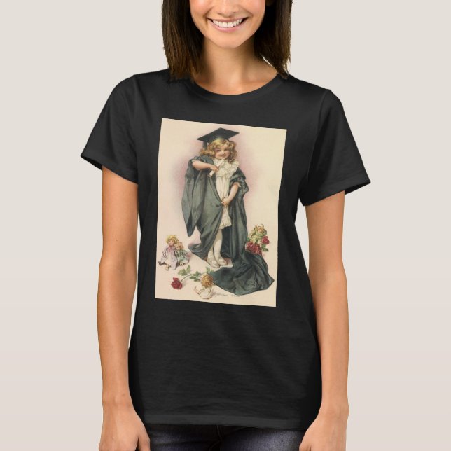 T-shirt Graduation vintage, Fille portant un Casquette et  (Devant)