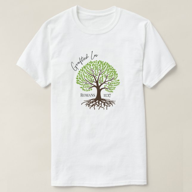 T-shirt Grafé dans Messiah Yeshua arbre de vie vert T-Shi (Design devant)