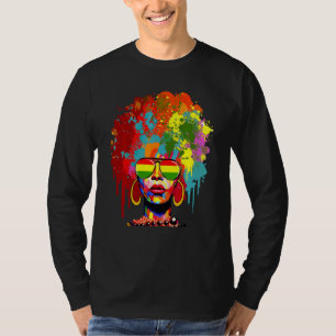 T-shirt Graffiti Afro Splatz Black Woman Melanin Black H