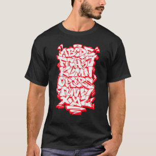 T-shirt Graffiti Alphabet Hip hop Street Wildstyle Letteri