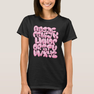 T-shirt Graffiti Alphabet Retro ABC's Learning Back To Sch