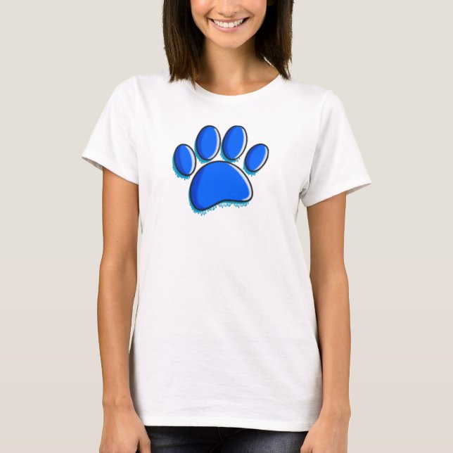 T-shirt Graffiti Art Chien Empreinte de patte (Devant)
