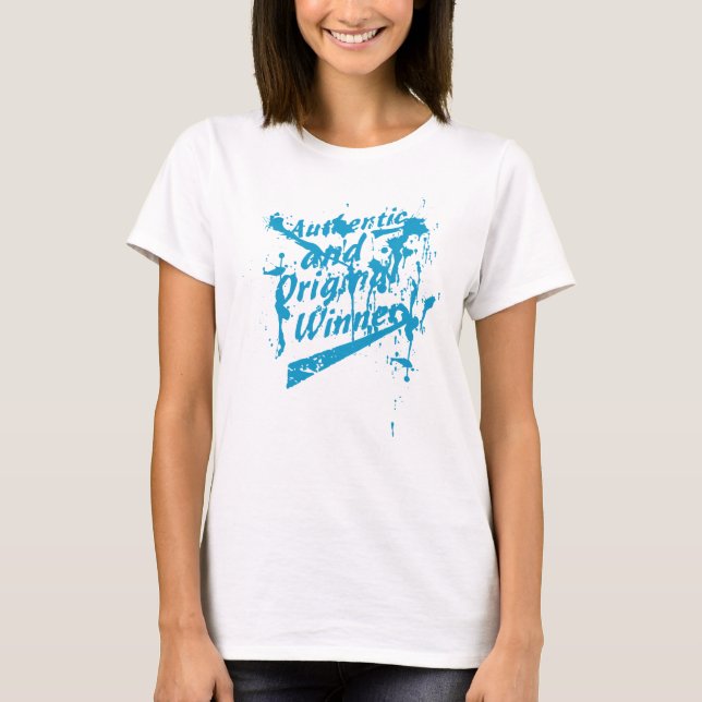 T-shirt Graffiti Authentique Vainqueur Grunge Éclaboussure (Devant)