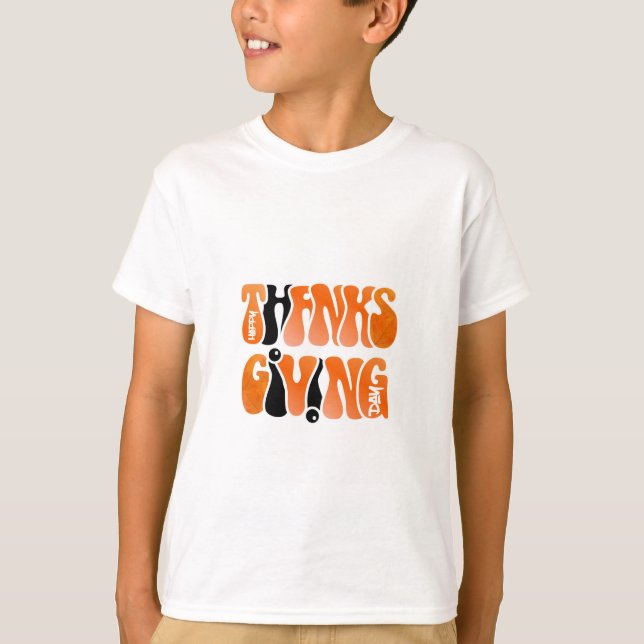 T-shirt Graffiti blanc moderne Thanksgiving automne automn (Devant)