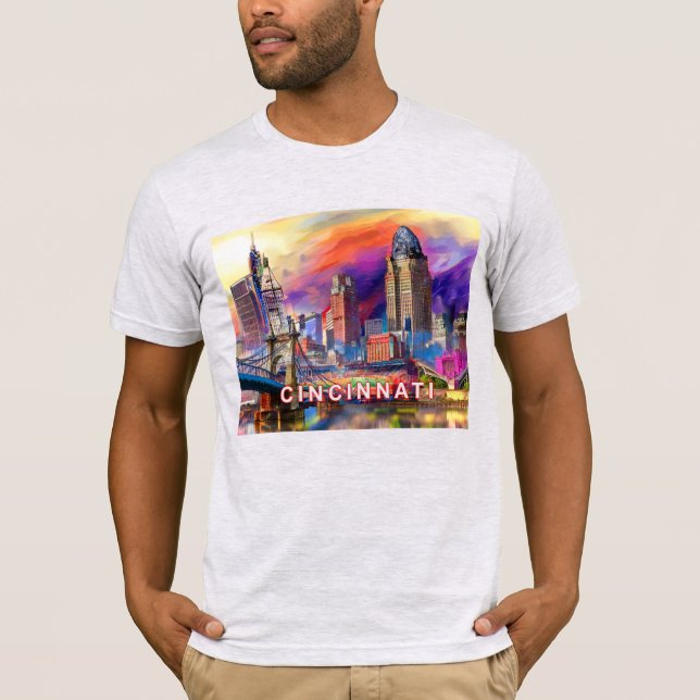 T-shirt Graffiti Cincinnati Skyline (Devant)