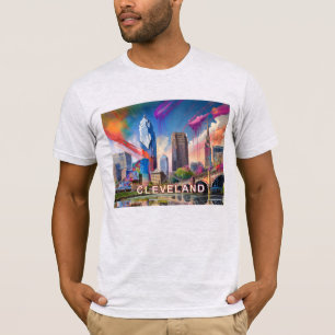 T-shirt Graffiti Cleveland Skyline