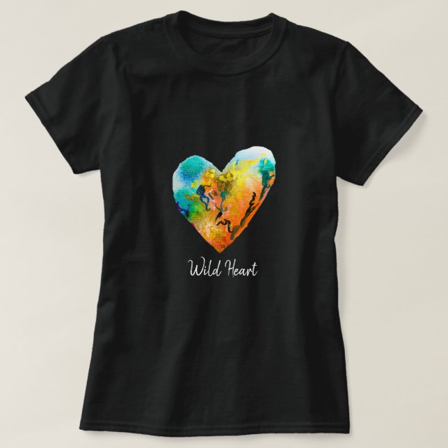 T-shirt Graffiti coeur aquarelle art (Design devant)