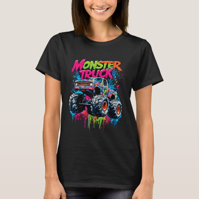 T-shirt Graffiti Coloré de Monster Truck (Devant)