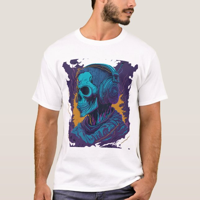 T-shirt Graffiti coloré illustration d'un Fantôme (Devant)