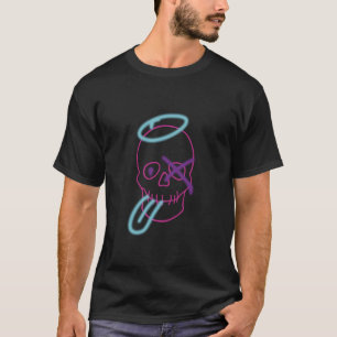 T-shirt Graffiti crâne - rose, violet, bleu et noir