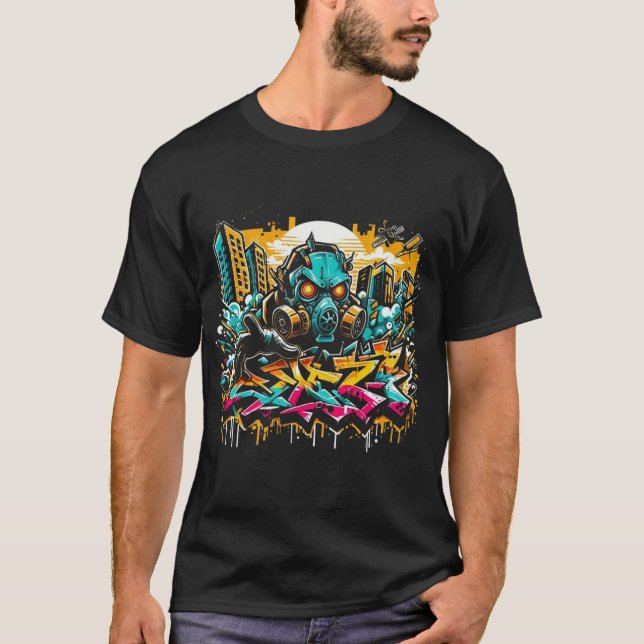 T-shirt Graffiti Cyberpunk Tee (Devant)