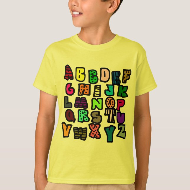 T-shirt Graffiti d'alphabet avec des Multi-Couleurs et des (Devant)