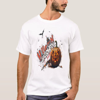 T-shirt graffiti d'art de citrouille d'Halloween