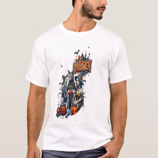 T-shirt graffiti d'art d'horreur de chat Halloween