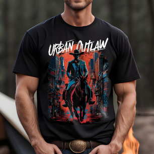 T-shirt Graffiti de Cowboy urbain   Edgy Streetwea