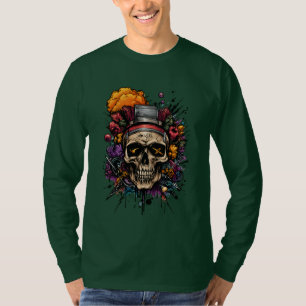 T-shirt Graffiti de crâne urbain en éclaboussure de peintu