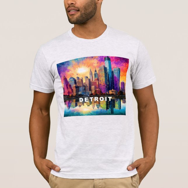 T-shirt Graffiti de Detroit Skyline (Devant)