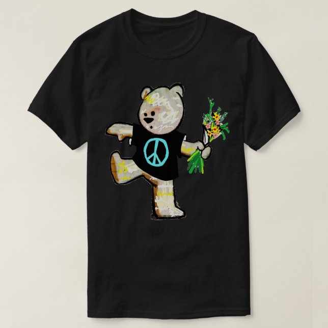 T-shirt graffiti de l'ours de paix (Design devant)