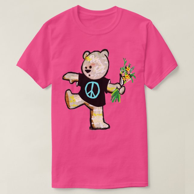 T-shirt graffiti de l'ours de paix 1 (Design devant)